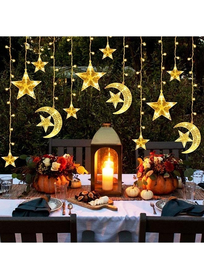 Yoawllty Ramadan Lights, Moon Star Ramadan Decorations, 12 Star-moon Shaped Bulbs Decorations for Home - Image 2